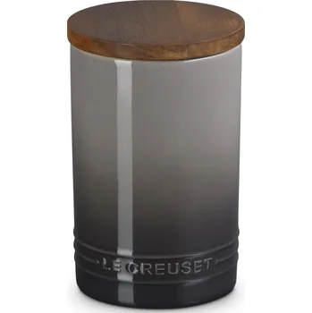 Dóza na potraviny Le Creuset, Dóza kuchyňská Le Creuset s dřevěným víkem, 770 ml, šedá - Formadore