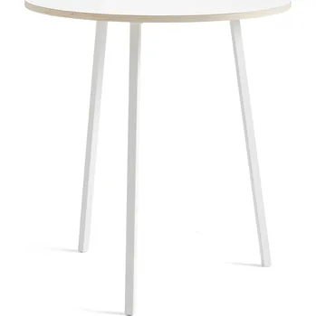 Jídelní stůl Hay, Stůl Loop Stand kulatý bílá laminátová stolová deska bílé nohy 90 cm - Formadore