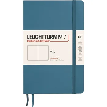 Diář Leuchtturm 1917, Notes hladký v měkké vazbě Leuchtturm 1917 B6+, 123 stran, modrošedý, 80 g/m² - Formadore