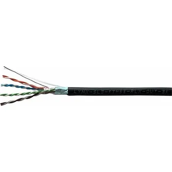 Kabel FTP venkovní kabel LYNX REELEX AIR, Cat5E, drát, PE, Fca, černý, 305m
