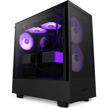 PC skříň NZXT skříň H5 Flow RGB edition / 2x120 mm fan / USB 3.0 / USB-C 3.1 / RGB / průhledná bočnice / mesh panel / černá