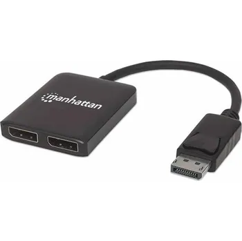DisplayPort to Dual DisplayPort - MST Hub, DisplayPort Male to Two DisplayPort Females; Mirror, Exte