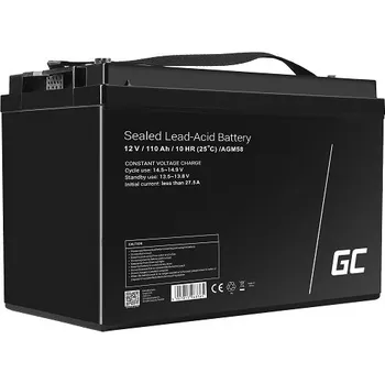 Záložní baterie Green Cell AGM VRLA 12V 110Ah maintenance-free battery for boats, scooters, camper vans, wheelchairs, lawnmower