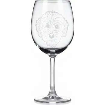 Sklenice Sklenice na víno s gravírovaným motivem – Maltipoo