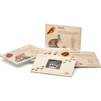 Dřevěná hračka Lesní svět Velká vzdělávací reliéfní sada Stopy zvěře