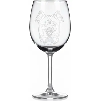 Sklenice Sklenice na víno s gravírovaným motivem – Americký Bully – 2