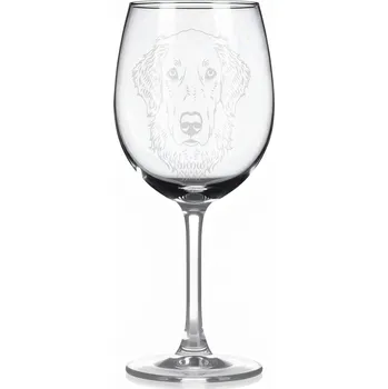 Sklenice Sklenice na víno s gravírovaným motivem – Kudrnatý retrívr