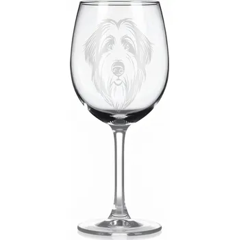 Sklenice Sklenice na víno s gravírovaným motivem – Bearded kolie – 2