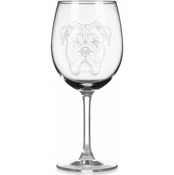 Sklenice Sklenice na víno s gravírovaným motivem – Buldoček – 3