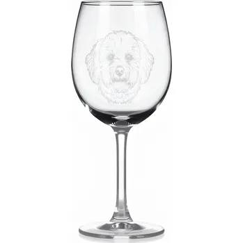 Sklenice Sklenice na víno s gravírovaným motivem – Maltipoo – 3