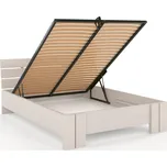 Prodloužená postel z masivu borovice Arhus s úložným prostorem Rozměr: 160x220, Odstín moření: Bílá