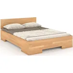 Zvýšená postel z masivu buk s úložným prostorem Spektrum Rozměr: 200x200, Odstín moření: Buk přírodní