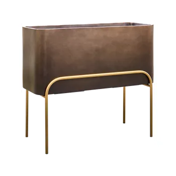 Květináč Baq Gradient Elevated Rectangle High Matt Coffee V 69 cm / D 82 cm