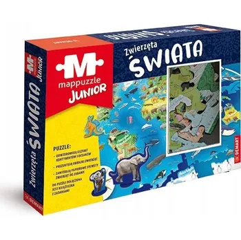 Puzzle Demart Puzzle 40 dílků Mappuzzle junior Zvířata světa