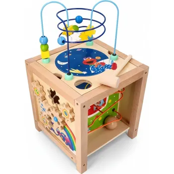 Obraz CENTRUM AKTIVIT KOSTKA AKTIVIT DŘEVĚNÁ MOTORICKÁ 5 STĚN SMYČKA 18M+