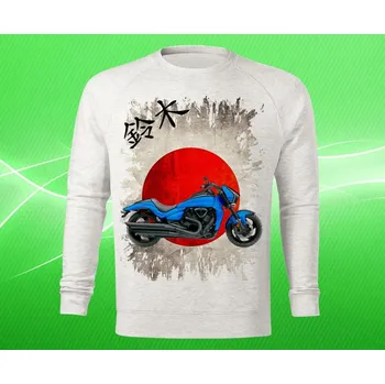 Pánská mikina mikina Suzuki Boulevard M109R dámská XL (mikina s motorkou světle šedý melír)