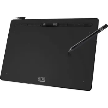 Grafický tablet Adesso CYBERTABLET K12/ grafický tablet 12” x 7”/ 8192 urovní tlaku/ 8 programovatelných tlačítek/ scroll koliesko/ USB-