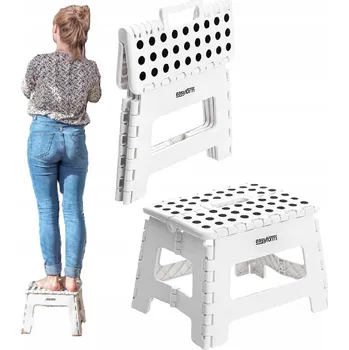 Stolička EasyForm skládací stolička / taburet s protiskluzovou úpravou, 22 cm, bílá, plast