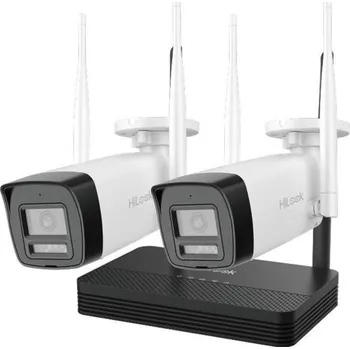 Bezpečnostní kamera HiLook Powered by HIKVISION/ WiFi Bullet KIT IKS-2044BH-PH/W/ 4Mpx/ 2x kamery IPC-B140HA 2.8mm/ 1x NVR-DS-7104NI-S1/W