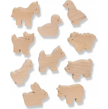 Dřevěná hračka DŘEVĚNÉ FIGURKY ZE FARMY PUZZLE ZVÍŘÁTKA KREATIVNÍ HRAČKA DŘEVĚNÁ