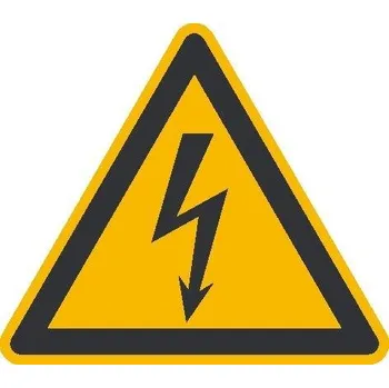 Výstražná značka - Nebezpečí úrazu elektrickým proudem 200mm fólie