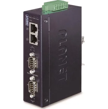 Switch Planet ICS-2200T, konvertor RS-232/422/485 na IP, 2x COM, 2x 100Base-T, ESD+EFT 6kV