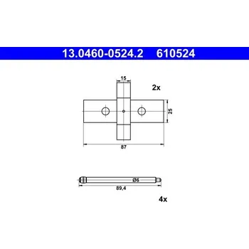 Přislušenství brzdového systému Sada příslušenství, obložení kotoučové brzdy ATE 13.0460-0524.2
