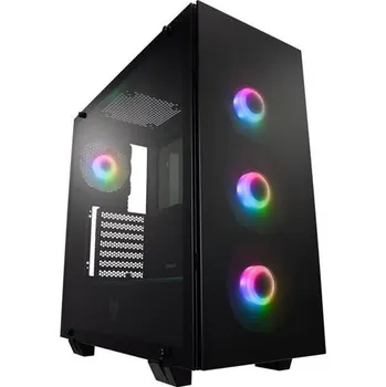 PC skříň FSP/Fortron ATX Midi Tower CMT512 Black, průhledná bočnice, 4 x A.RGB LED 120 mm ventilátor