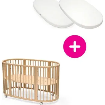 Bytový textil STOKKE® Sleepi™ V3 White + matrace + prostěradlo - Natural