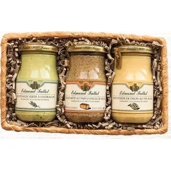 Edmond Fallot Dárkový koš DIJON - sada dijonských hořčic 3x210g Edmont Fallot