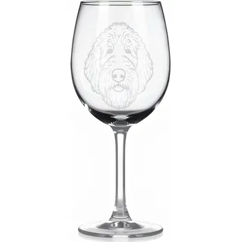 Sklenice Sklenice na víno s gravírovaným motivem – Španělský vodní pes