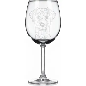Sklenice Sklenice na víno s gravírovaným motivem – Irský pšeničný teriér – 3
