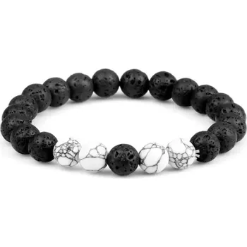 Šperk Náramek z kamenů láva & magnezit Bílá