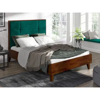 Postel Postel z masivu borovice Frida s čalouněným čelem Rozměr: 120x200, Odstín moření: Bílá, čalounění postele: French 677