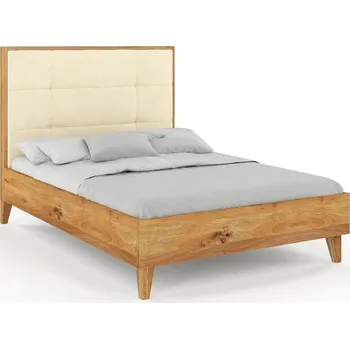 Postel Dubová postel s čalouněným čelem Frida - bezbarvý olej Rozměr: 140x200, čalounění postele: French 675