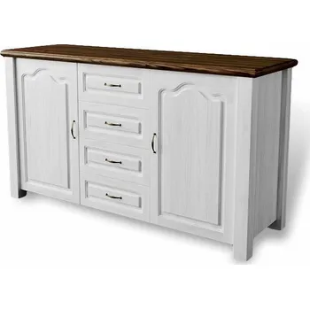 Komoda Komoda Merlin 2D4S - masiv borovice Odstín: Bílá krycí barva