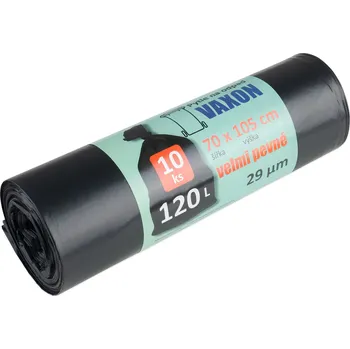 Pytle na odpadky Pytle na odpad Vaxon pevné 120l, 10ks, 29 µm, černé