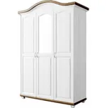 Šatní skříň Ludvík 3D se zrcadlem - pološatní - masiv borovice Odstín: Olše