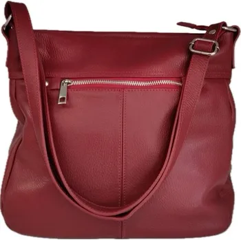 Dámská kožená crossbody kabelka Vera Pelle 1441 - červená