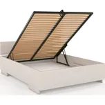 Prodloužená postel z masivu borovice Bergman s úložným prostorem Rozměr: 180x220, Odstín moření: Bílá