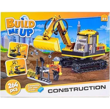 ostatní stavebnice M.T. Stavebnice BuildMeUp - Stavební bagr 264ks v krabičce