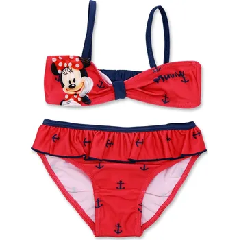 Dívčí plavky Setino • Dívčí dvoudílné plavky / bikiny Minnie Mouse - Disney - červené EU 98