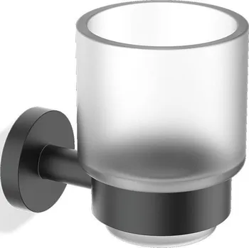 Decor Walther, Pohár na zubní kartáčky Basic nástěnný černý matný - Formadore