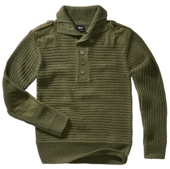 Oblečení a móda Svetr Brandit Alpin Pullover olivový - Akce Velikost: 2XL