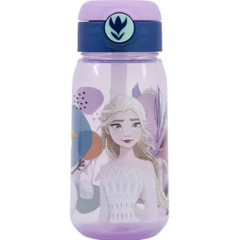 Stor • Plastová láhev na pití s brčkem a víčkem Ledové království - Frozen - 510 ml