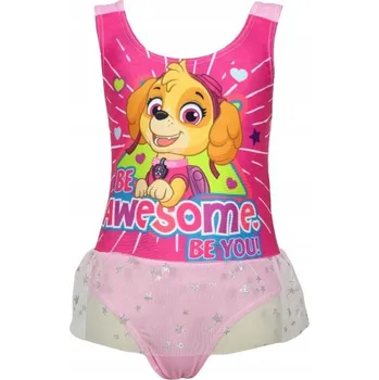 Dívčí plavky Setino • Dětské / dívčí jednodílné plavky Tlapková patrola - Paw Patrol - motiv Skye, světle růžové s volánkem - vel. EU 98