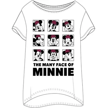 Dámské oblečení E plus M • Dámské triko na spaní Disney - Minnie Mouse - motiv The many face of Minnie M Bílá