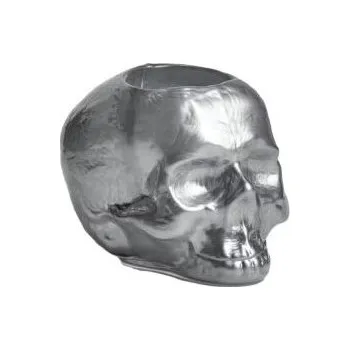 Svícen Kosta Boda, Stojan na čajovou svíčku Still life lebka 11,5 cm stříbrný - Formadore