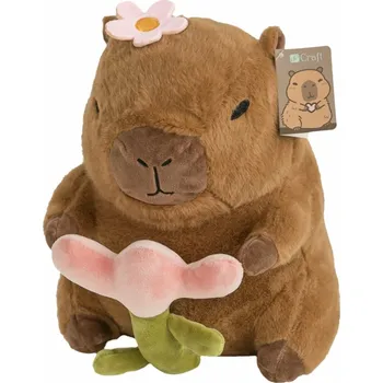 Samolepící dekorace DP Craft Kapybara plyšová s květinou 27cm