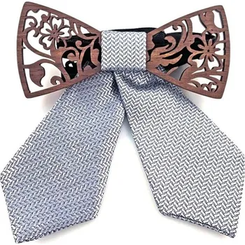 Dámský Dřevěný motýlek Stela Šedá